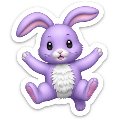 A Lavender bunny jumping  🐰 sticker