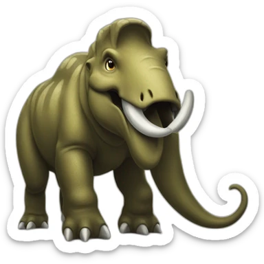 Mammouth sur tyrannosaurus sticker