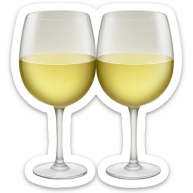 white wine two glasses cheers sticker