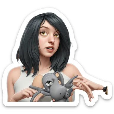 realistic portrait of girl sticker