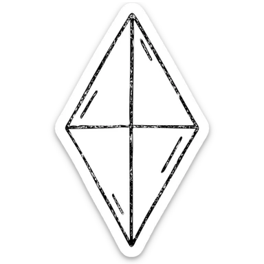 hand-drawn outlined orange The Sims diamond (Plumbob) icon sticker