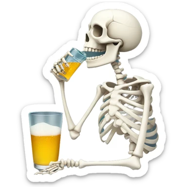 Skeleton drinking sticker