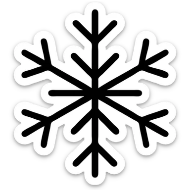 cartoon style snowflake with bold outlines sticker