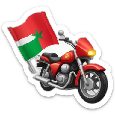 quelqu'un sur une moto avec le drapeau du Maroc derrière sticker