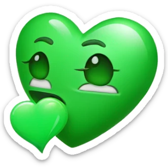 Emoji blowing a green heart  sticker