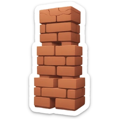 A brick being layered on top of another brick sticker