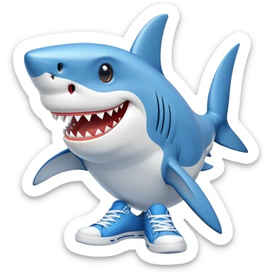 shark with shoes sticker