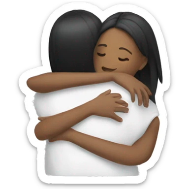 two girls white hugging each other sticker