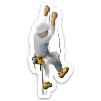 White climber hang on a cliff sticker