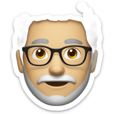 men with grey black hair and grey beard and dark glasses sticker