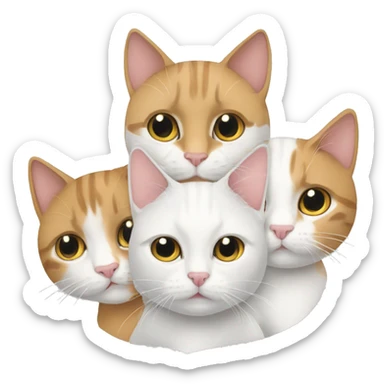 Tres gatos con manos blancas sticker