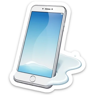 a blank phone with some white liquid spilt on it sticker