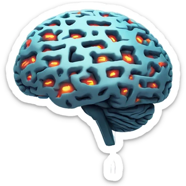 digital brain augmenting natural brain  sticker