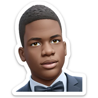 outdoor formal portrait of boy sticker