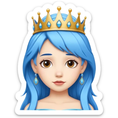 blue bun haired princess  sticker