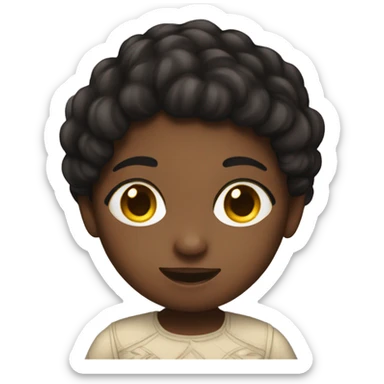 girl with higlight on dark hair who is learning a language sticker