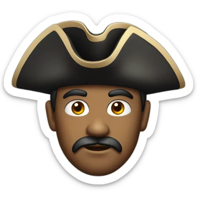 Detailed face of a pirate with a serious expression sticker