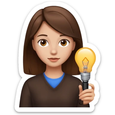 Kahverengi biraz açık ve kapalı saç renkli kız sticker