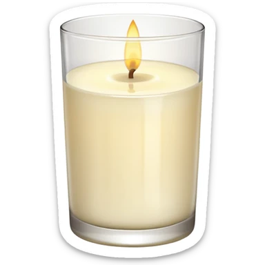 Soft vanilla long glass candle sticker
