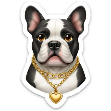 french bull dog wearing necklace sticker