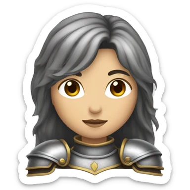 female knight with long hair sticker