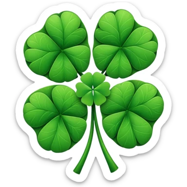 Four leaf clover black sticker