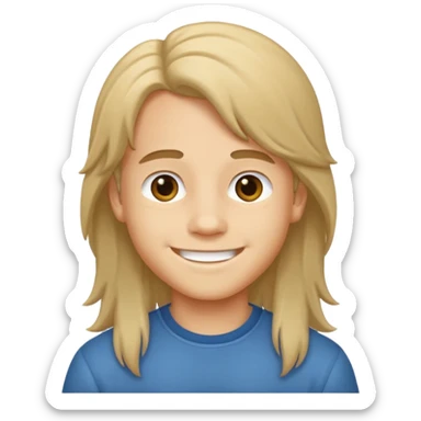 Make a boy with little long hair sticker