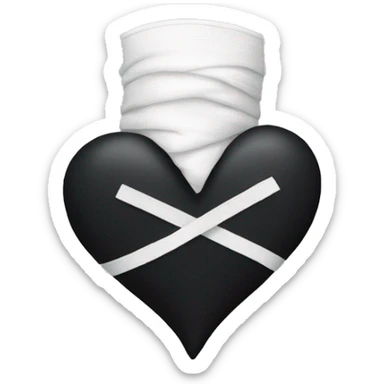 Bandaged black heart sticker