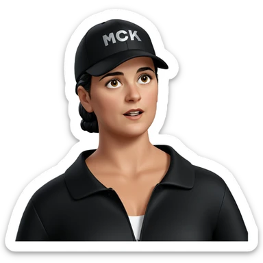 cool girl in black attire sticker