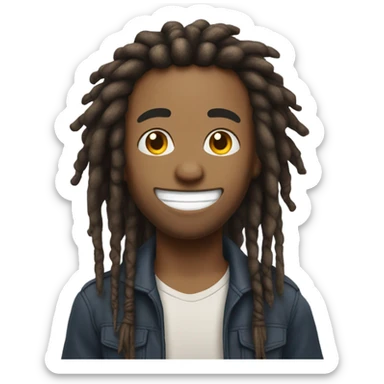 Kai Cenat with dreadlocks and a big smile  sticker