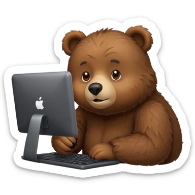 bear emoji playing and chilling pc cozy sticker