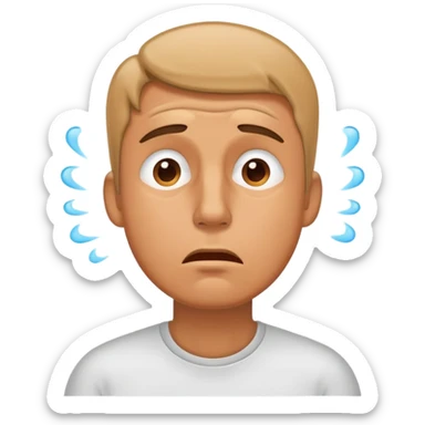 tired sweating man exhaling  sticker