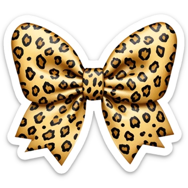 Leopard print bow sticker