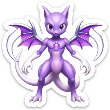 Genesect-Mewtwo-Lunala-Fakémon-hybrid-creature (full body)  sticker