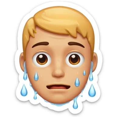 Guy drooling saliva sticker