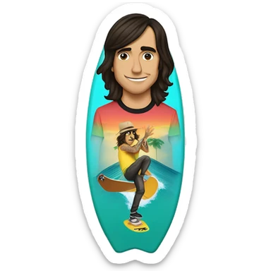 vic fuentes from pierce the veil surfboarding  sticker