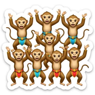 Halay çeken maymunlar sticker