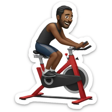 man riding a spin bike  sticker