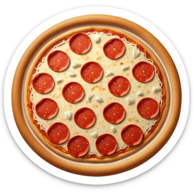 chibi style A pepperoni pizza with evenly sized pepperoni slices, no face, cute, sticker sticker