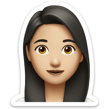 brunette asian girl sticker
