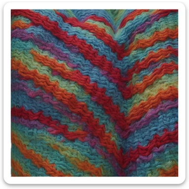 Rainbow knitted heart sticker