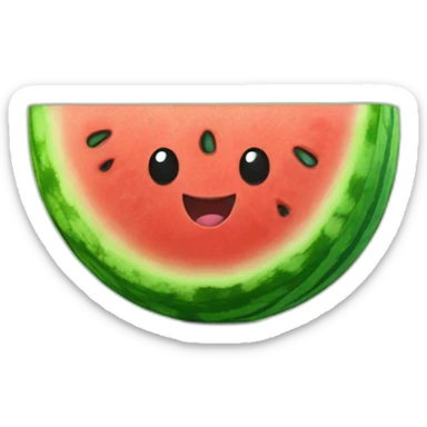 Happy Watermelon slice wearing a top hat sticker