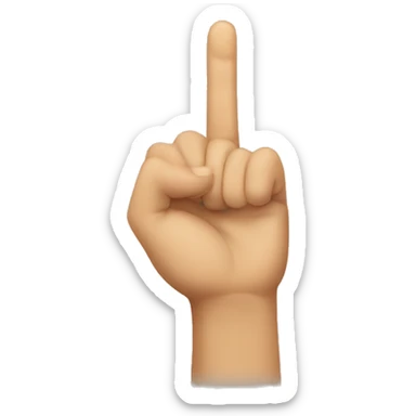 finger holding up an L sticker