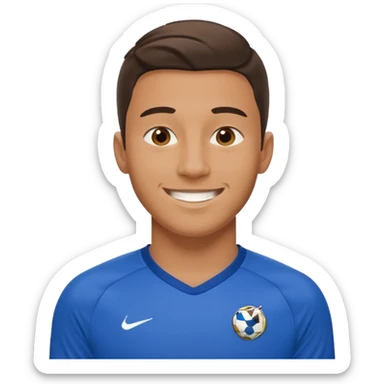 soccer player man blue jersey sticker