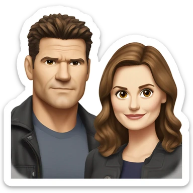 Emily Deschanel and David Boreanaz sticker
