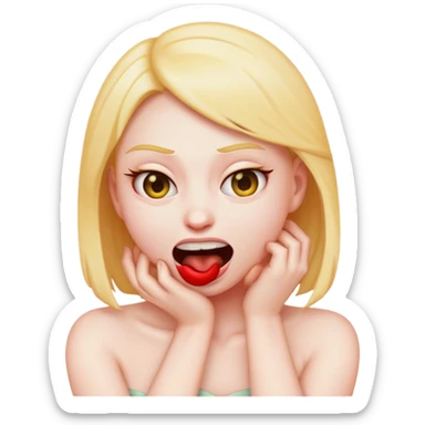 emoji girl strangling herself as a joke sticker