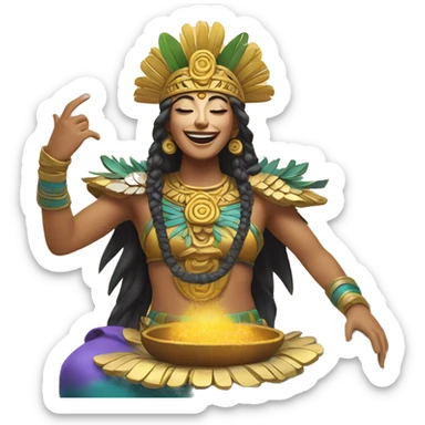 Dios maya celebrando una gg sticker