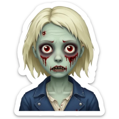 parisian zombie french girl sticker