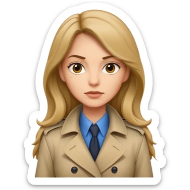 female detective with long hair sticker