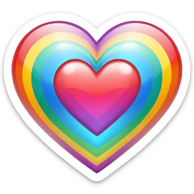 Cœur arc en ciel sticker
